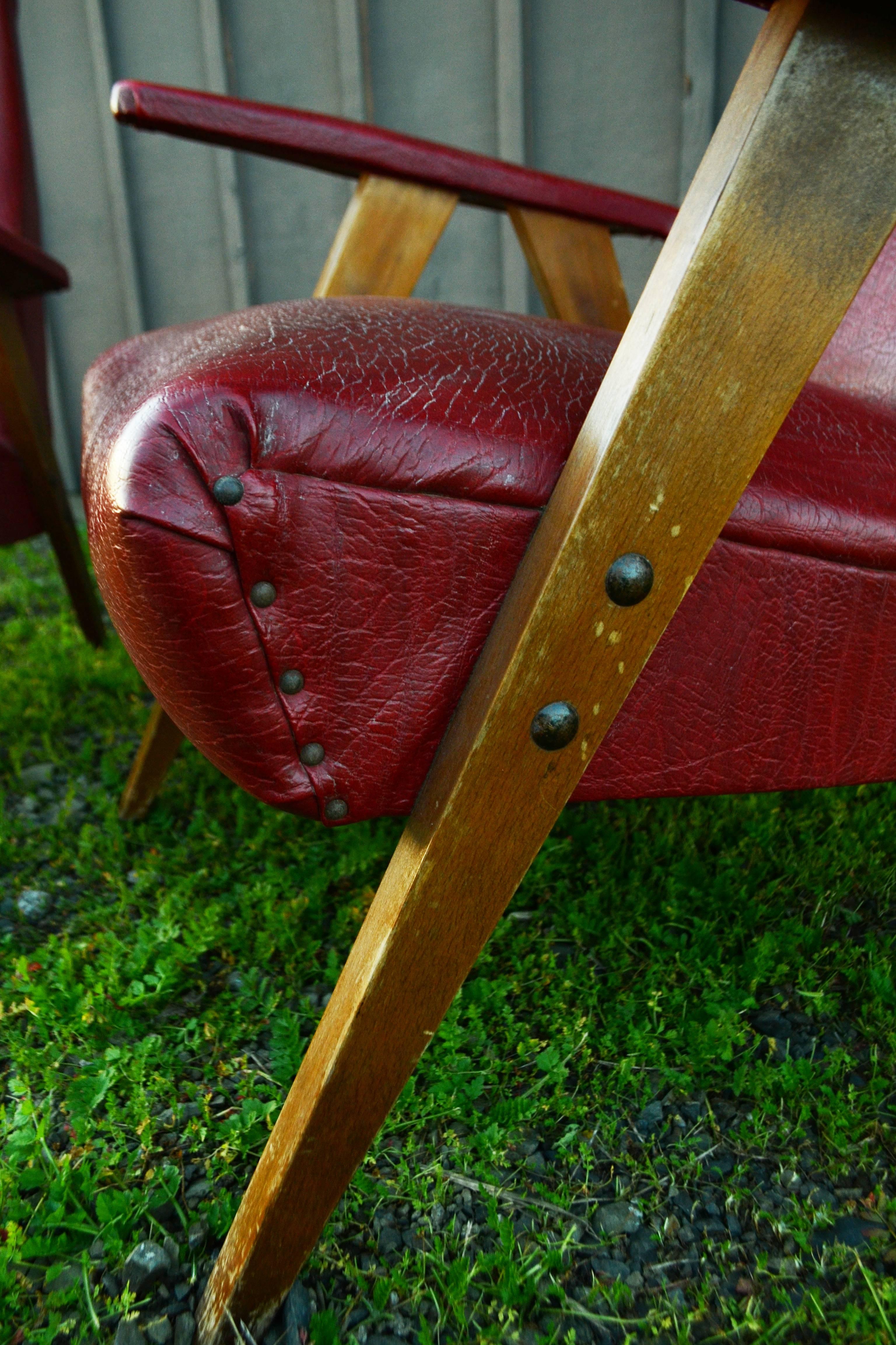 vintage red armchair