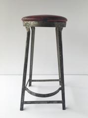 Vintage Industrial Red Top Stool from Royal Metal Co.