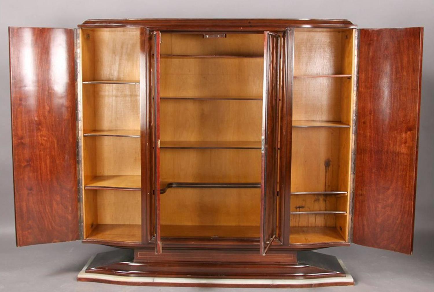 Art Deco Cabinet with Peach Color Etched Doors For Sale at ...