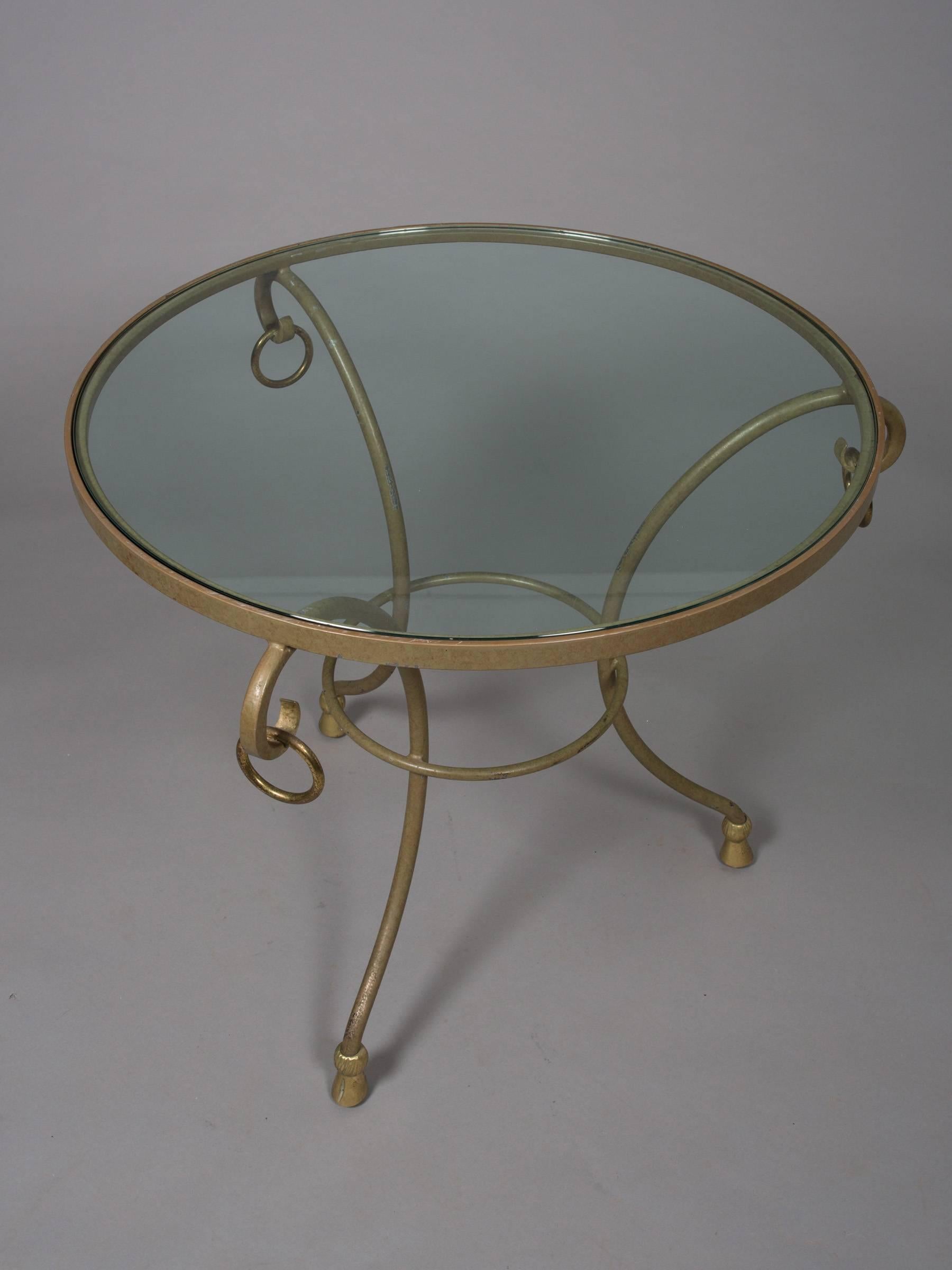 French Pair of Round Regency Style Side Tables For Sale