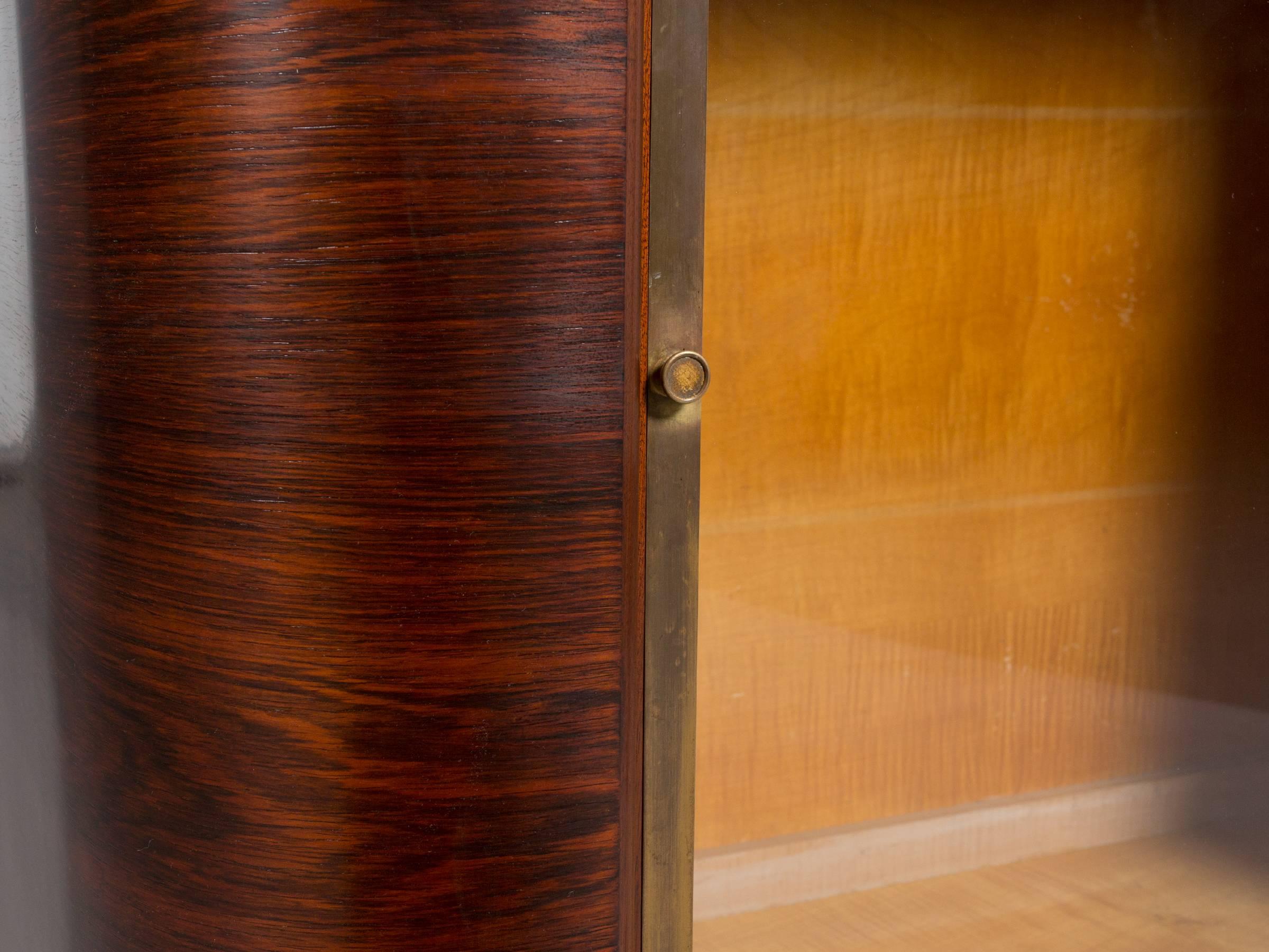 Wood Art Deco Glass Door Cabinet