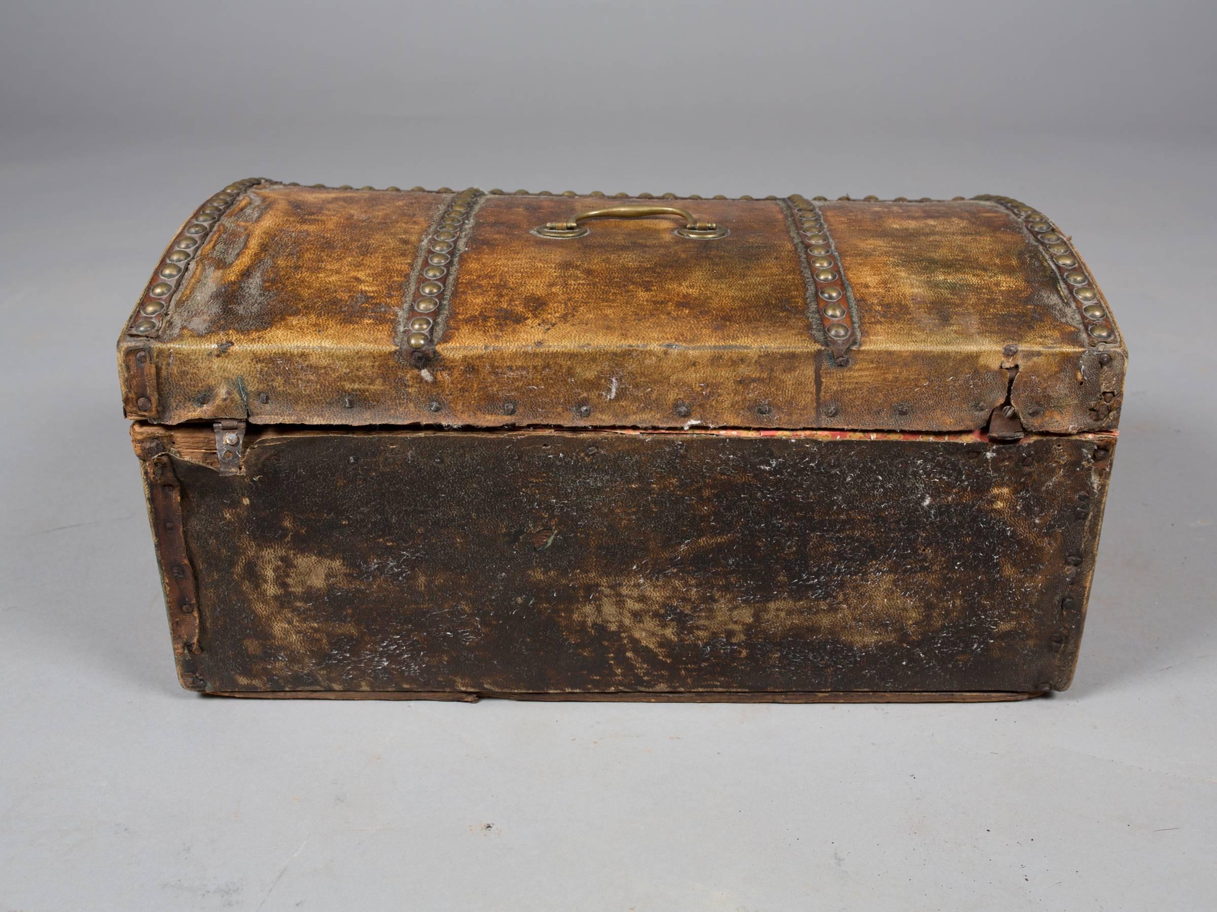 Collection of 19th Century Hide and Leather Trunks For Sale 1