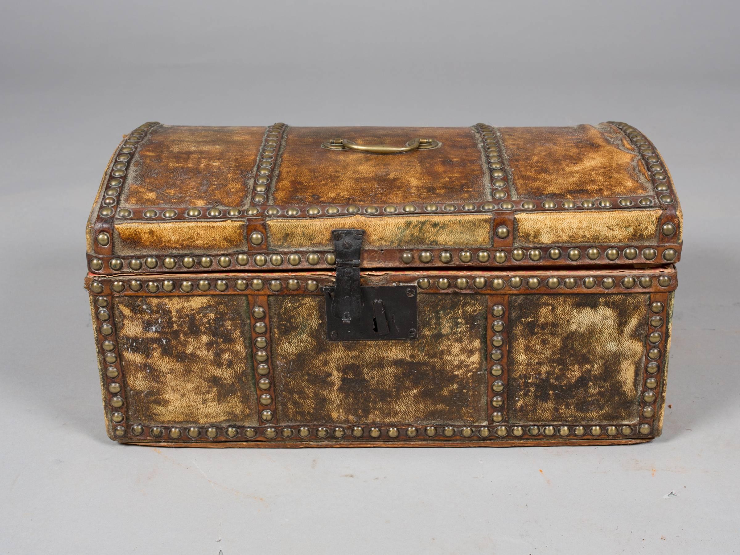 Collection of 19th Century Hide and Leather Trunks For Sale 2