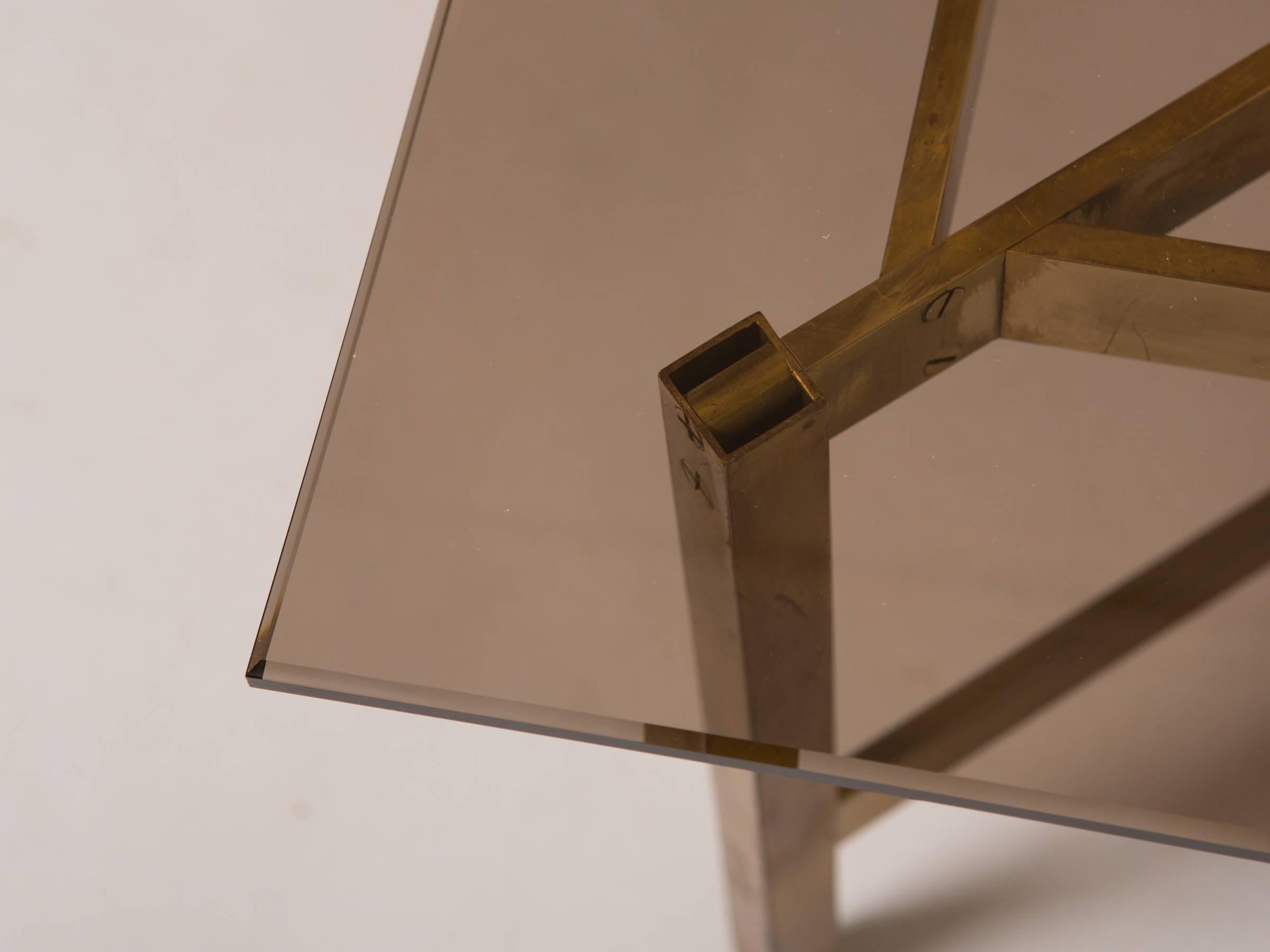 Mid-Century Modern Brass Coffee Table For Sale 1