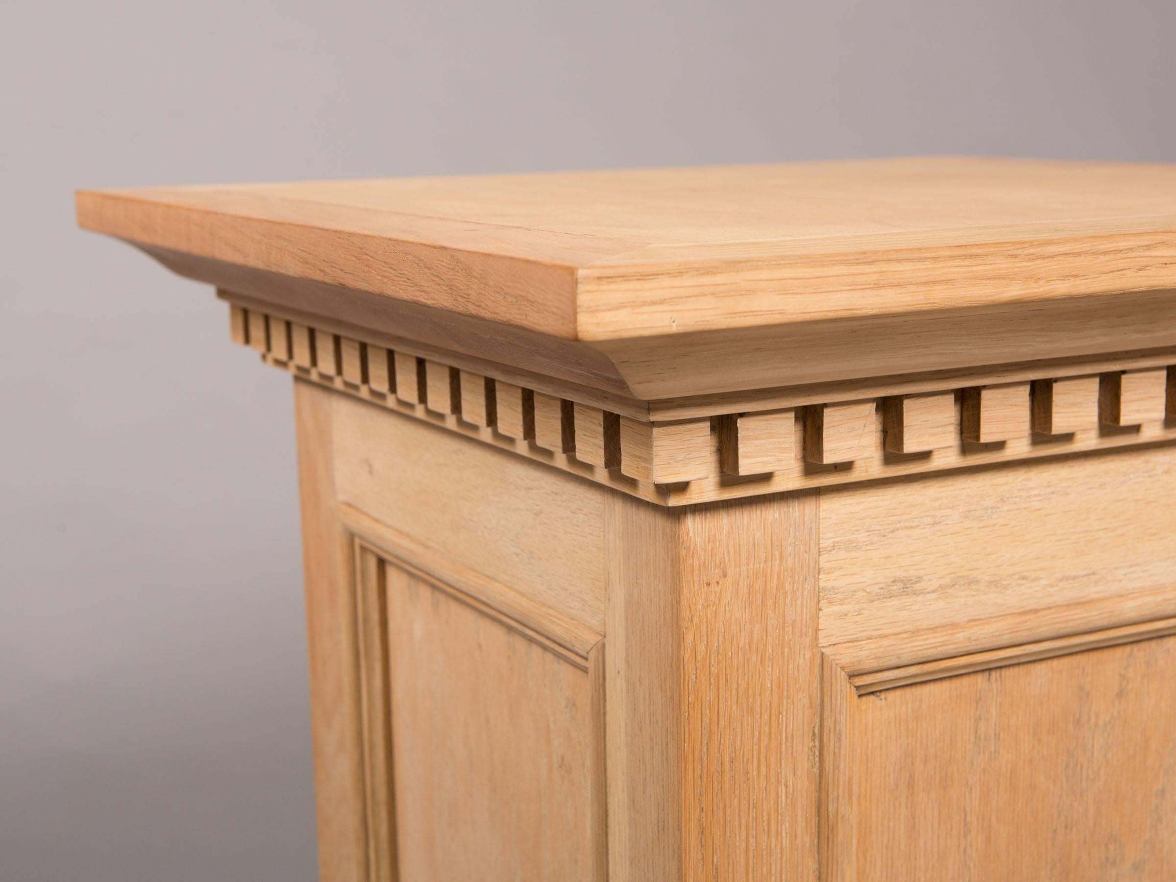 American Neoclassical Style Raw Oak Pedestals