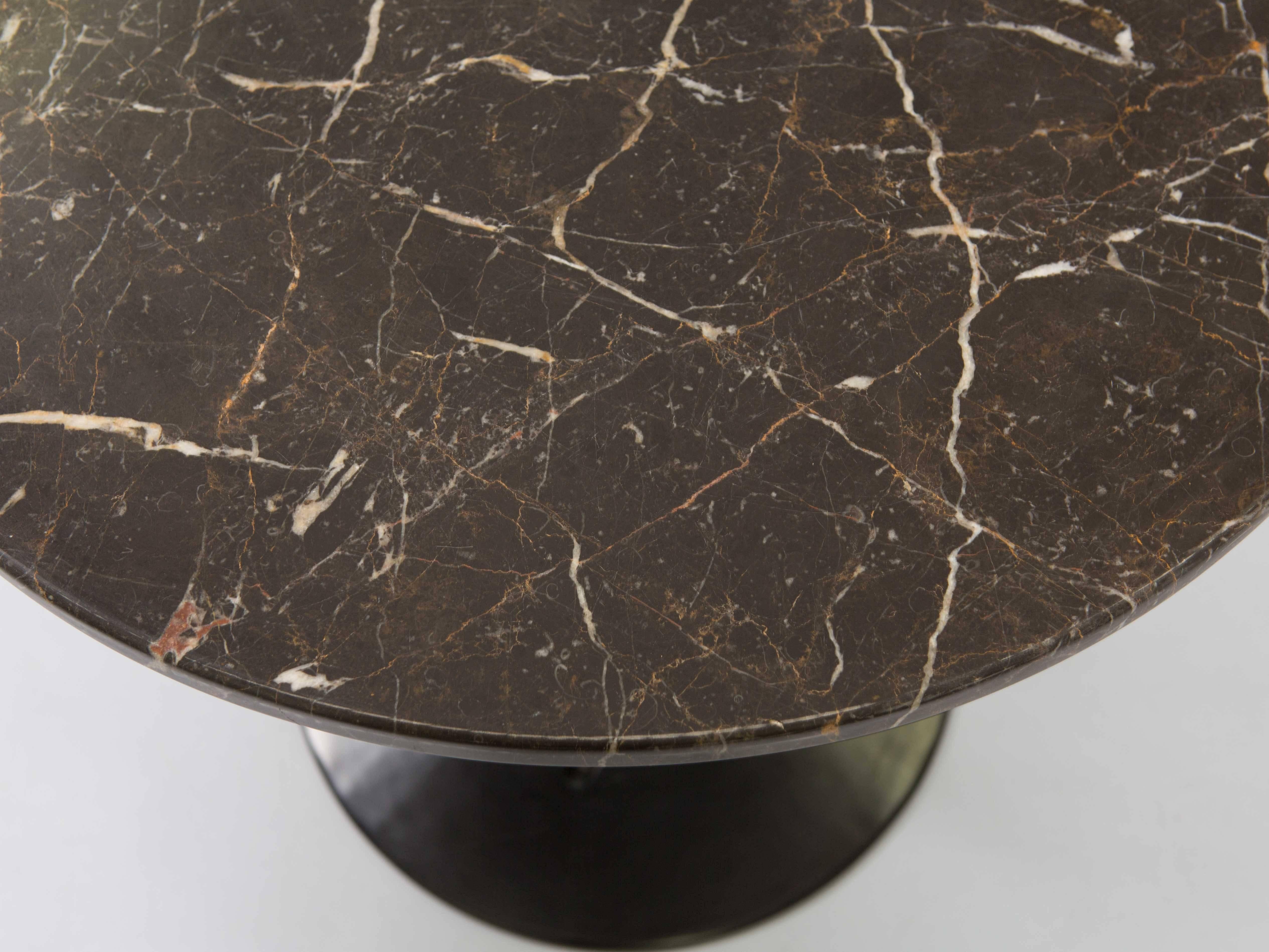 Stainless Steel Isamu Noguchi Cyclone Table with Custom Black Marble Top