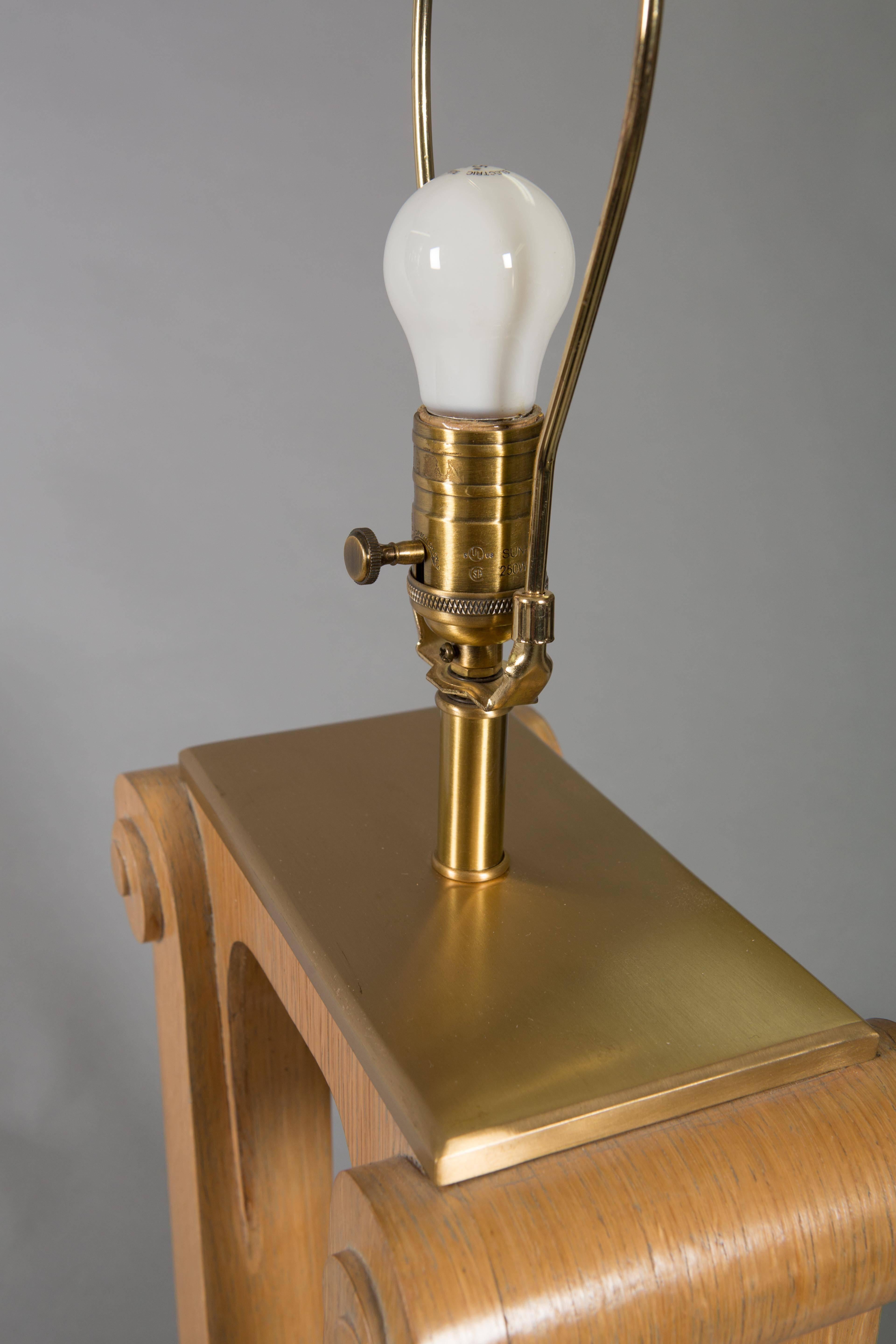 Pair of Art Deco Cerused Oak Table Lamps 5