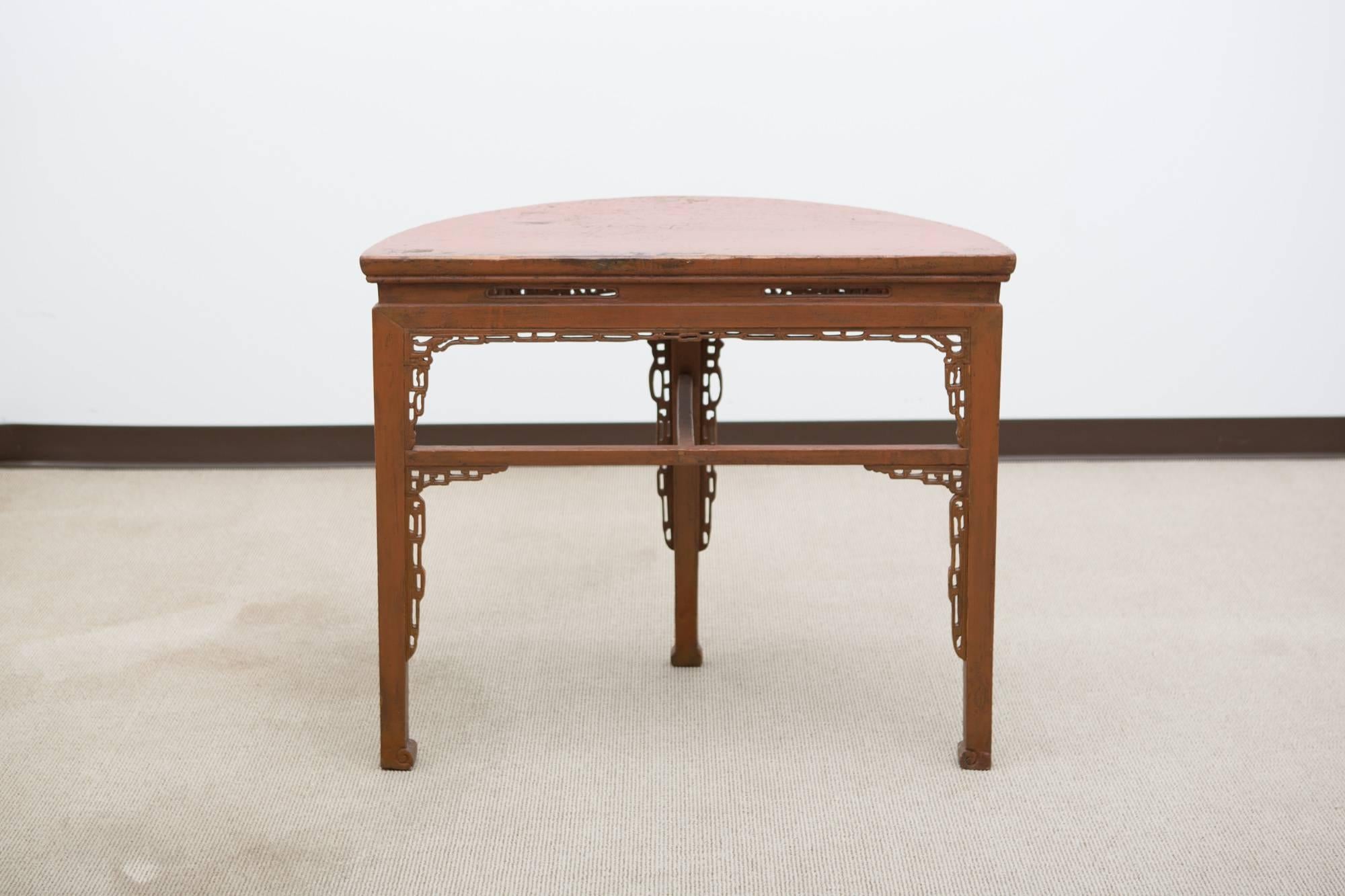 19th Century Chinese Demilune Console 5