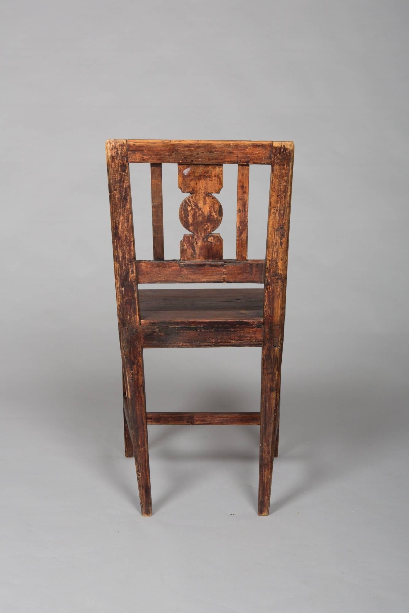 Central American Set of Four 19th Century, Latin American Dining Chairs