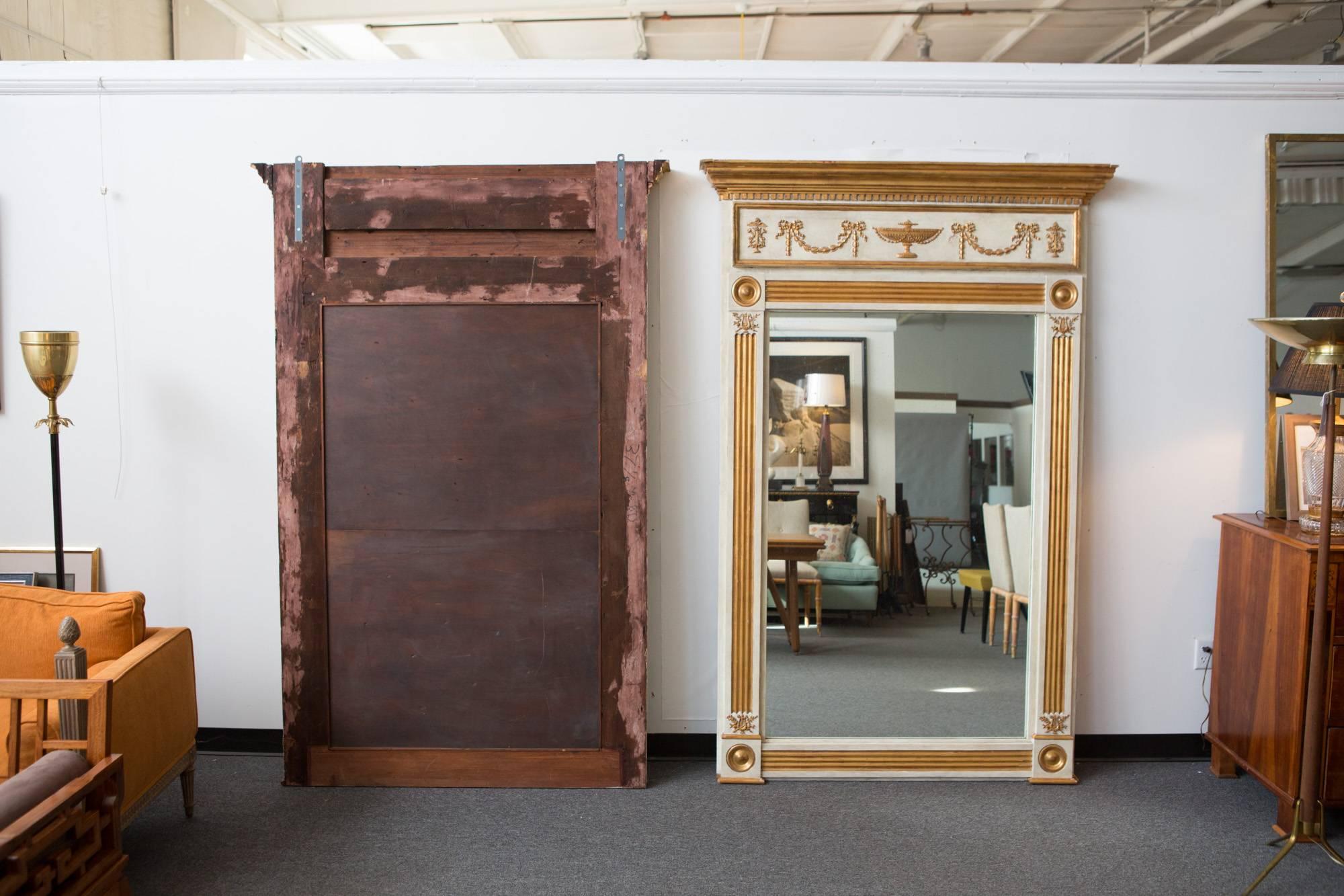 Monumental Pair of Neoclassical French Mirrors For Sale 3