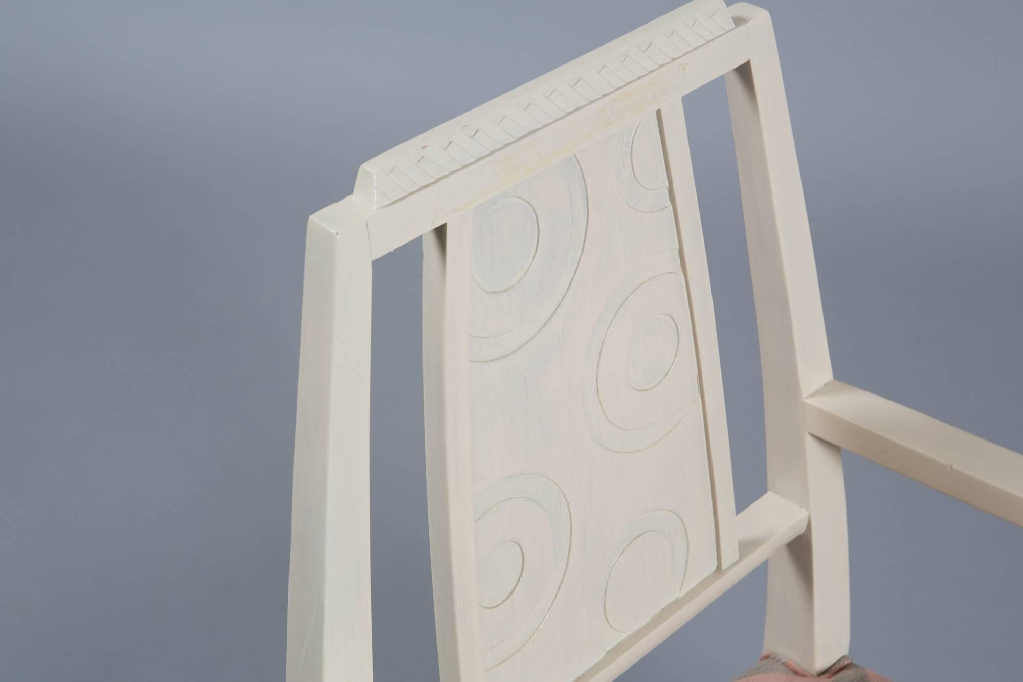 Art déco-Sessel mit geschnitzter Rückenlehne im Zustand „Gut“ im Angebot in New York, NY