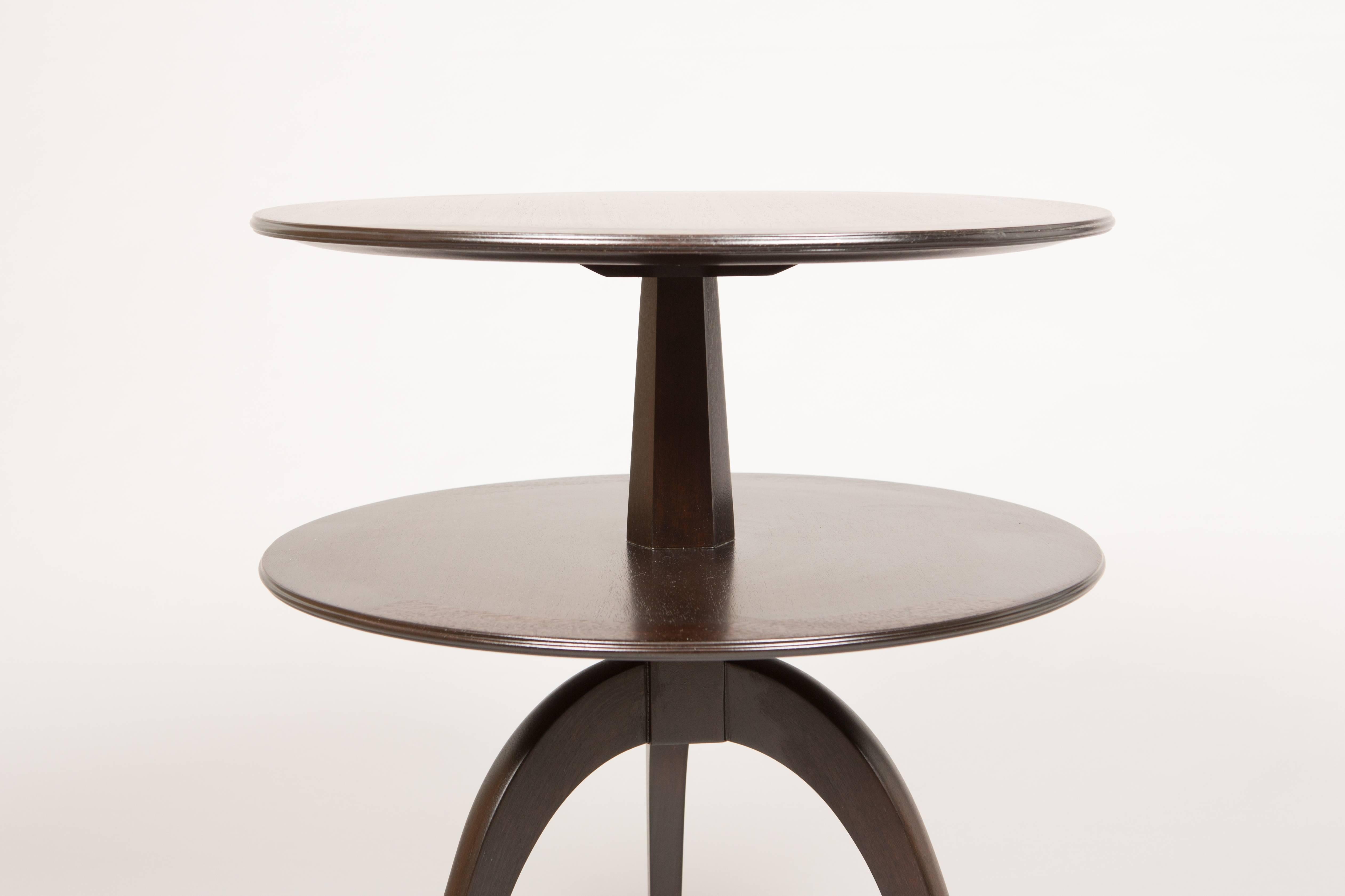 Pair of Espresso Paul Frankl Occasional Tables For Sale 2