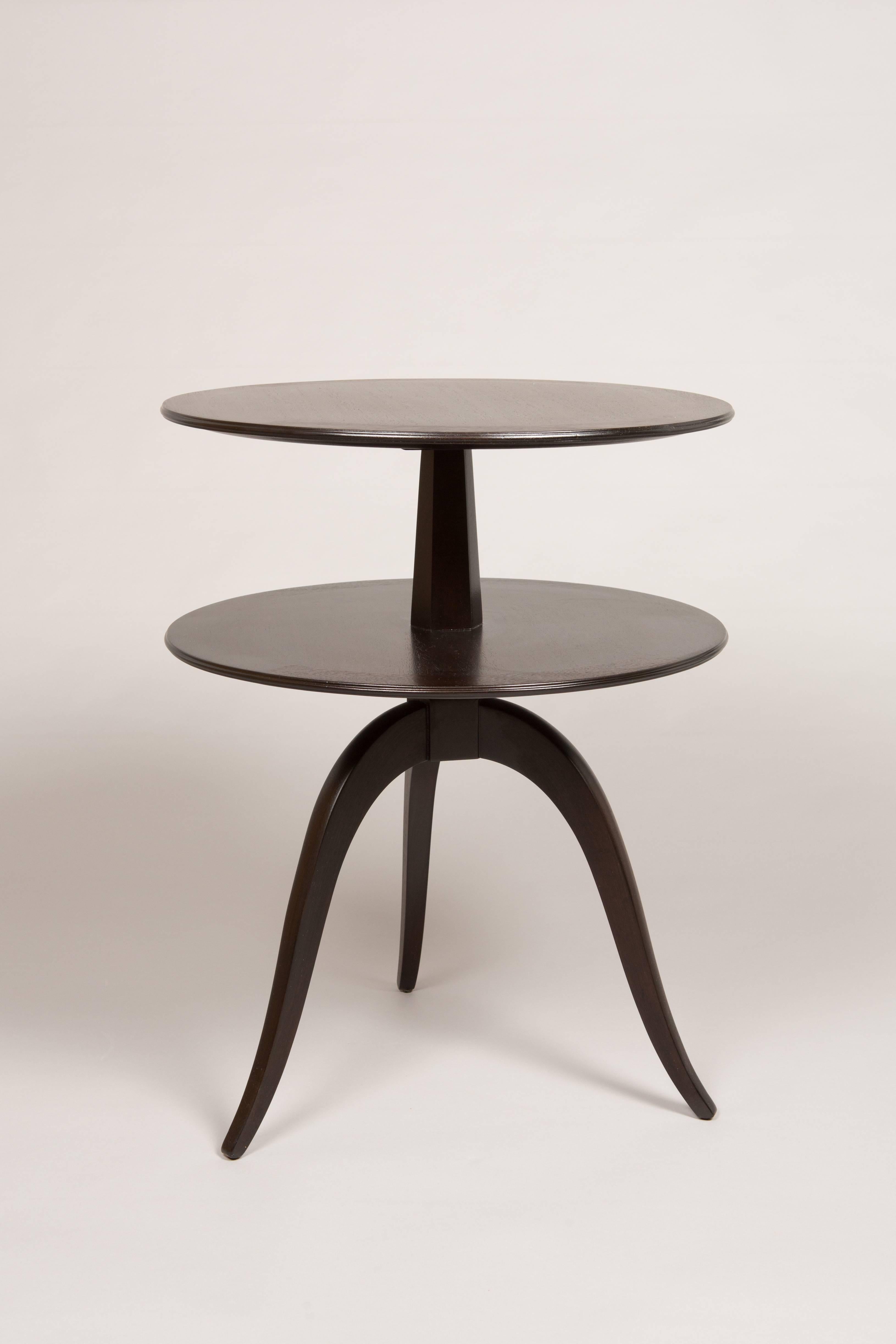 Mid-20th Century Pair of Espresso Paul Frankl Occasional Tables For Sale