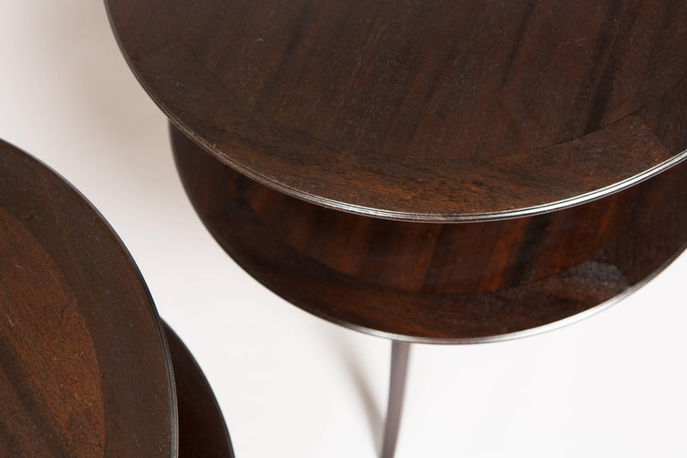 Pair of Espresso Paul Frankl Occasional Tables In Good Condition For Sale In New York, NY
