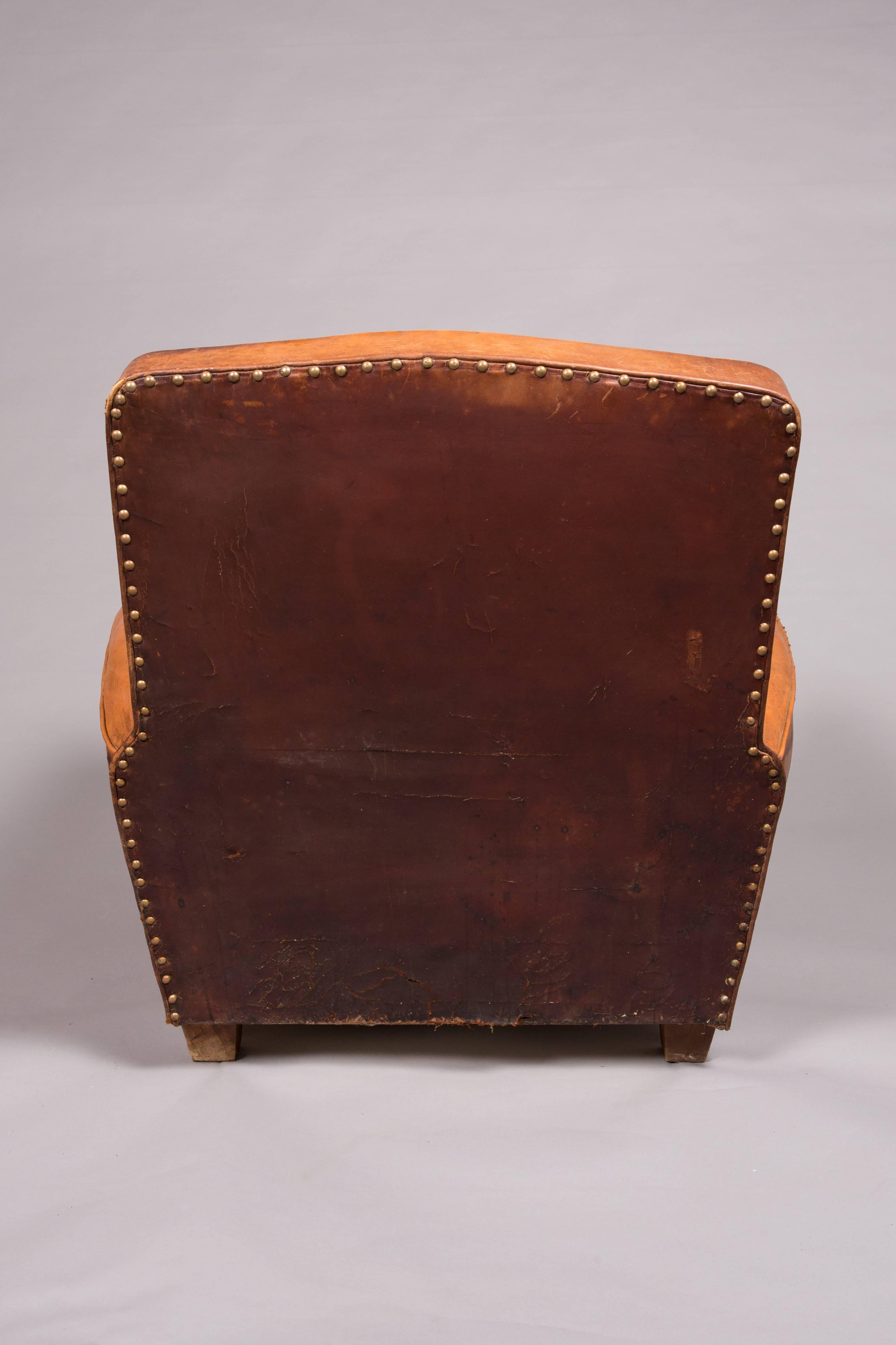 1970s Beautifully Distressed Beat-Up Leather Chair 1