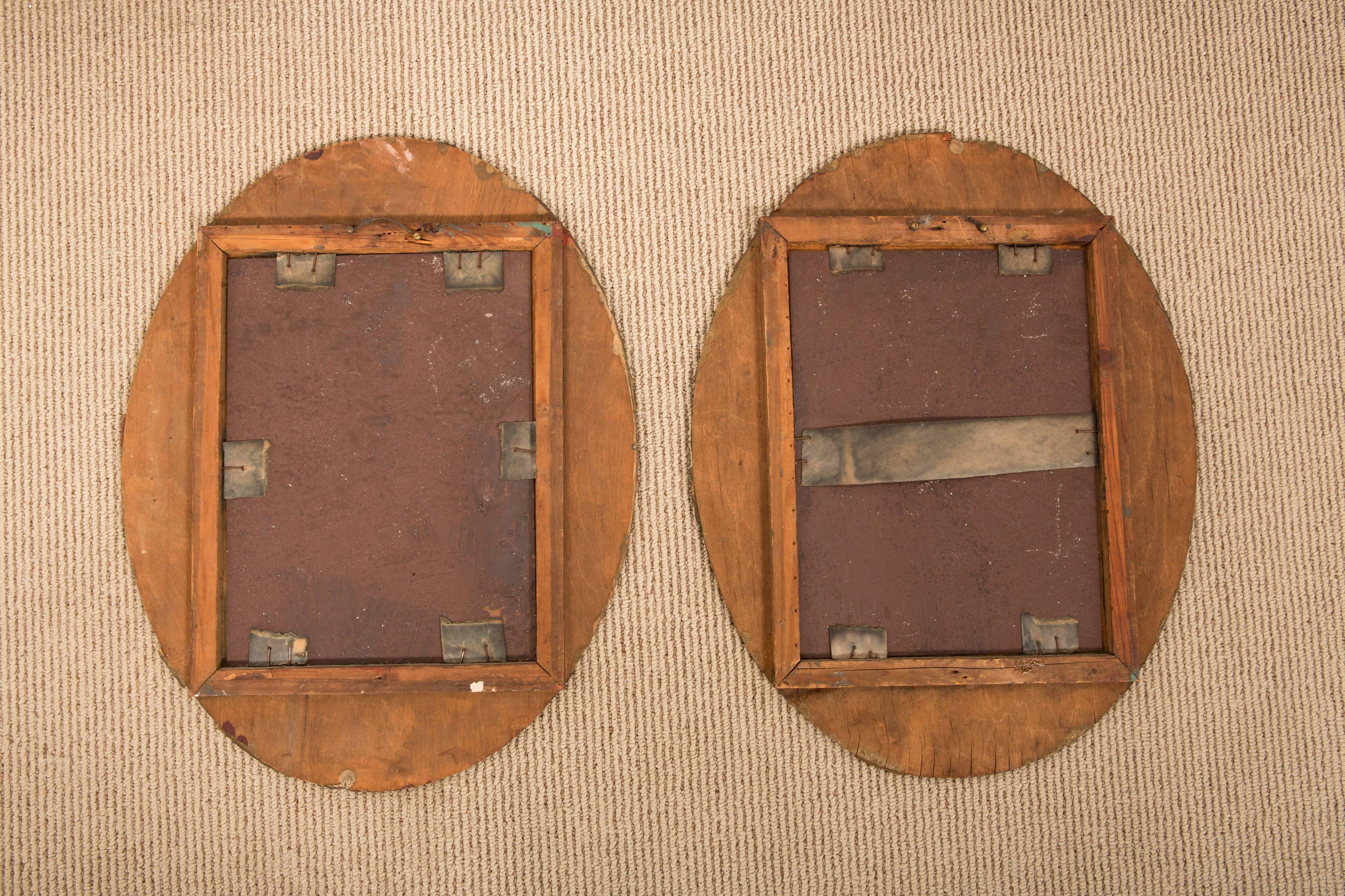 Pair of 19th-Century Antique Oval Mirrors 5