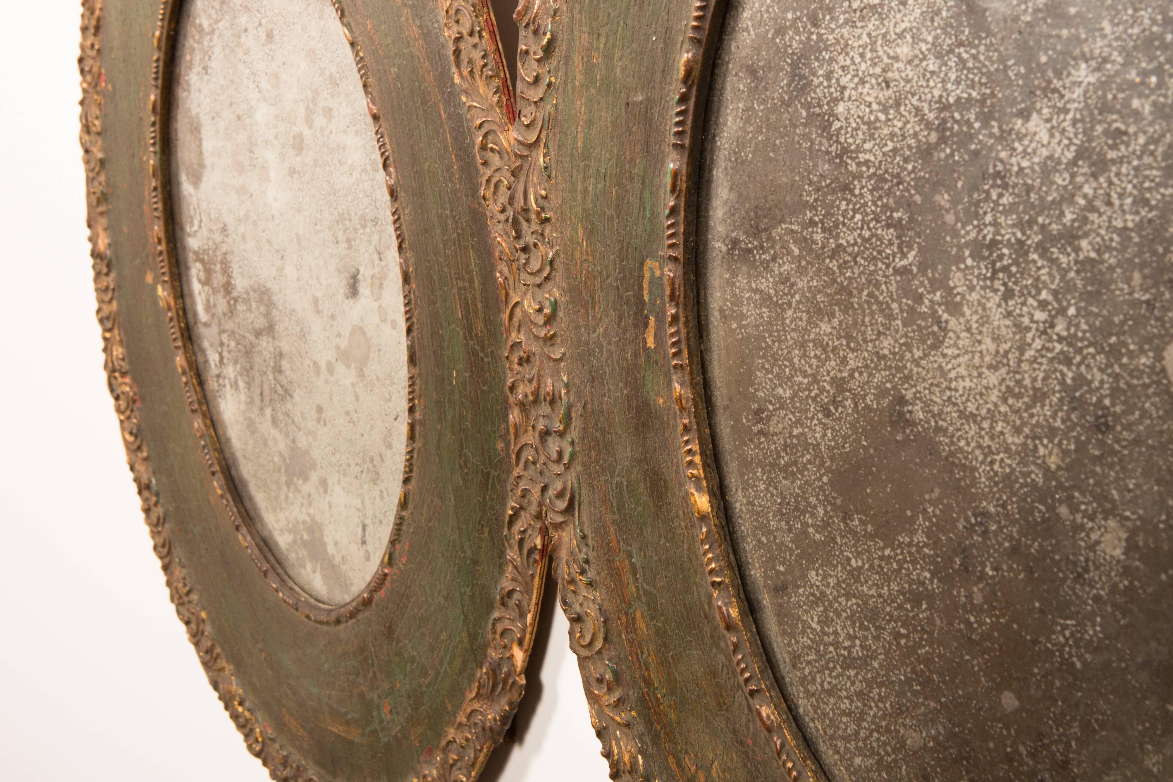 Pair of 19th-Century Antique Oval Mirrors 2