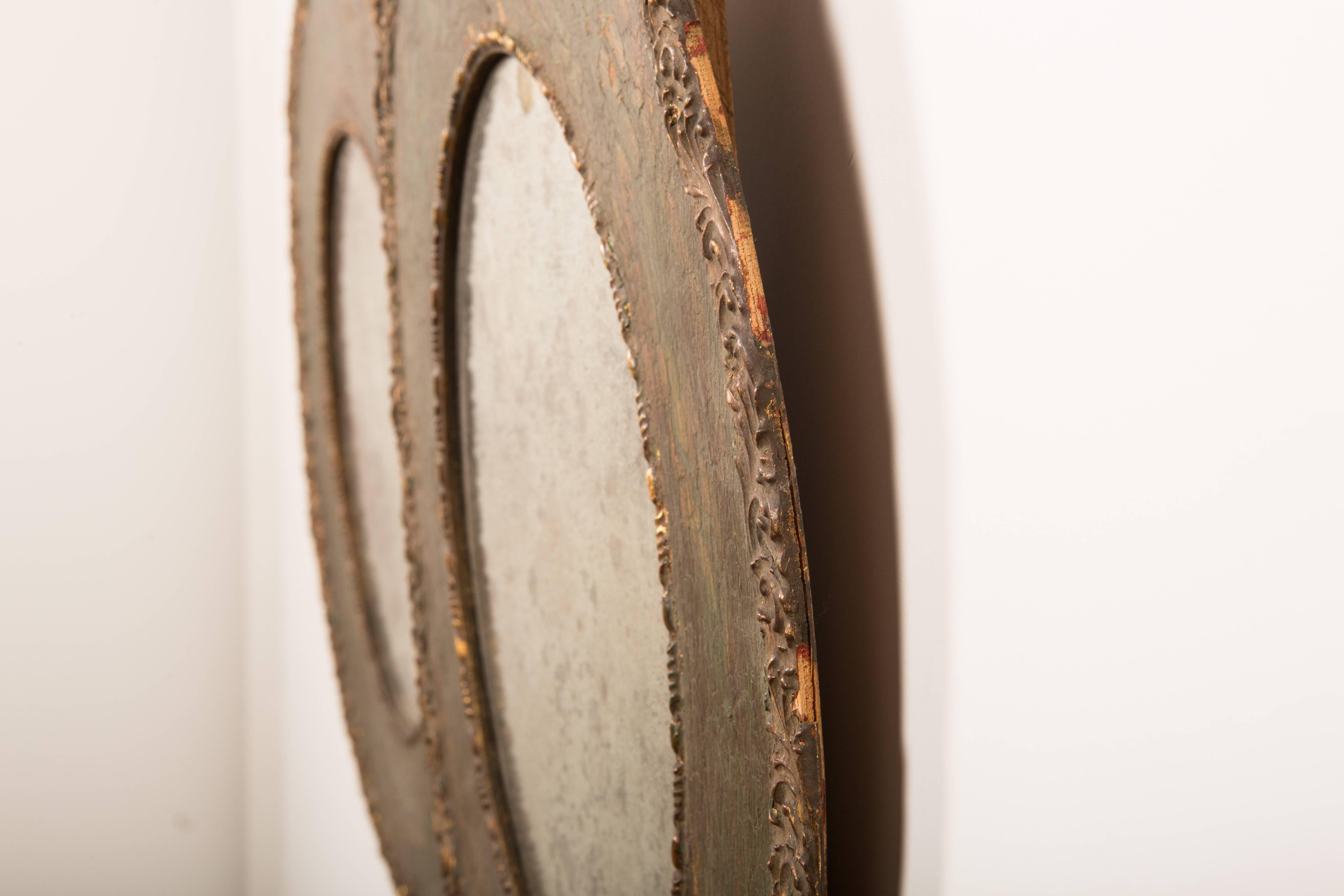 Pair of 19th-Century Antique Oval Mirrors 4