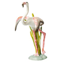 Porcelain flamingo in pink, handcrafted, hand painted - Nymphenburg porcelain Porcelain flamingo in pink, handcrafted, hand painted - Nymphenburg porcelain