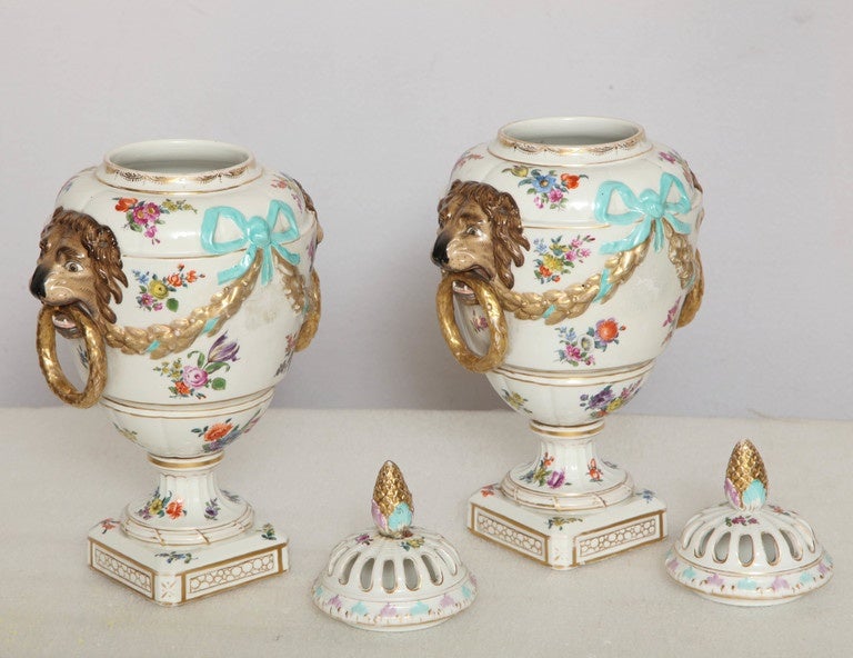 Pair of KPM Berlin Potpourri Vases 4