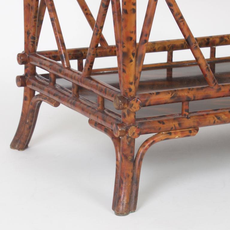 An Unconventional Mid Century Faux Bamboo Server For Sale at 1stdibs