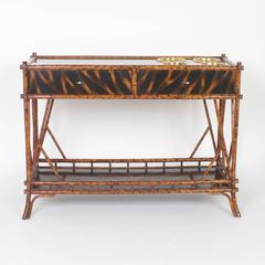 Faux Tortoiseshell Bamboo Wine Server or Console