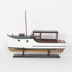 Folky Wood Model of a Cabin Cruiser