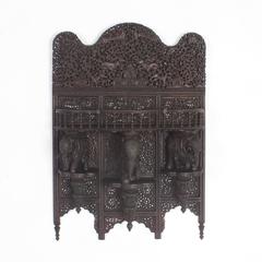 Antique Anglo-Indian Carved Wall Shelf