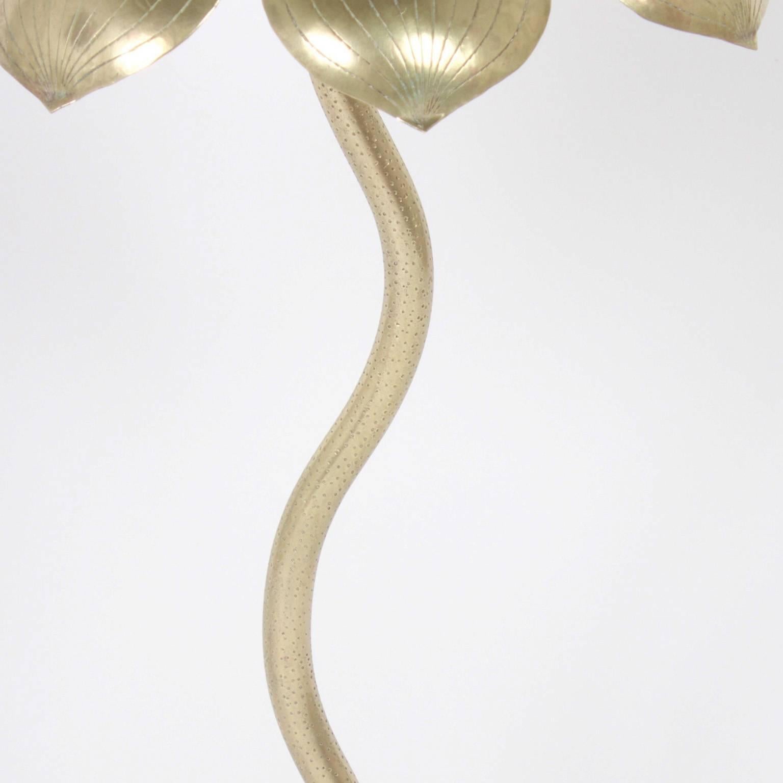 lotus brass candle holder