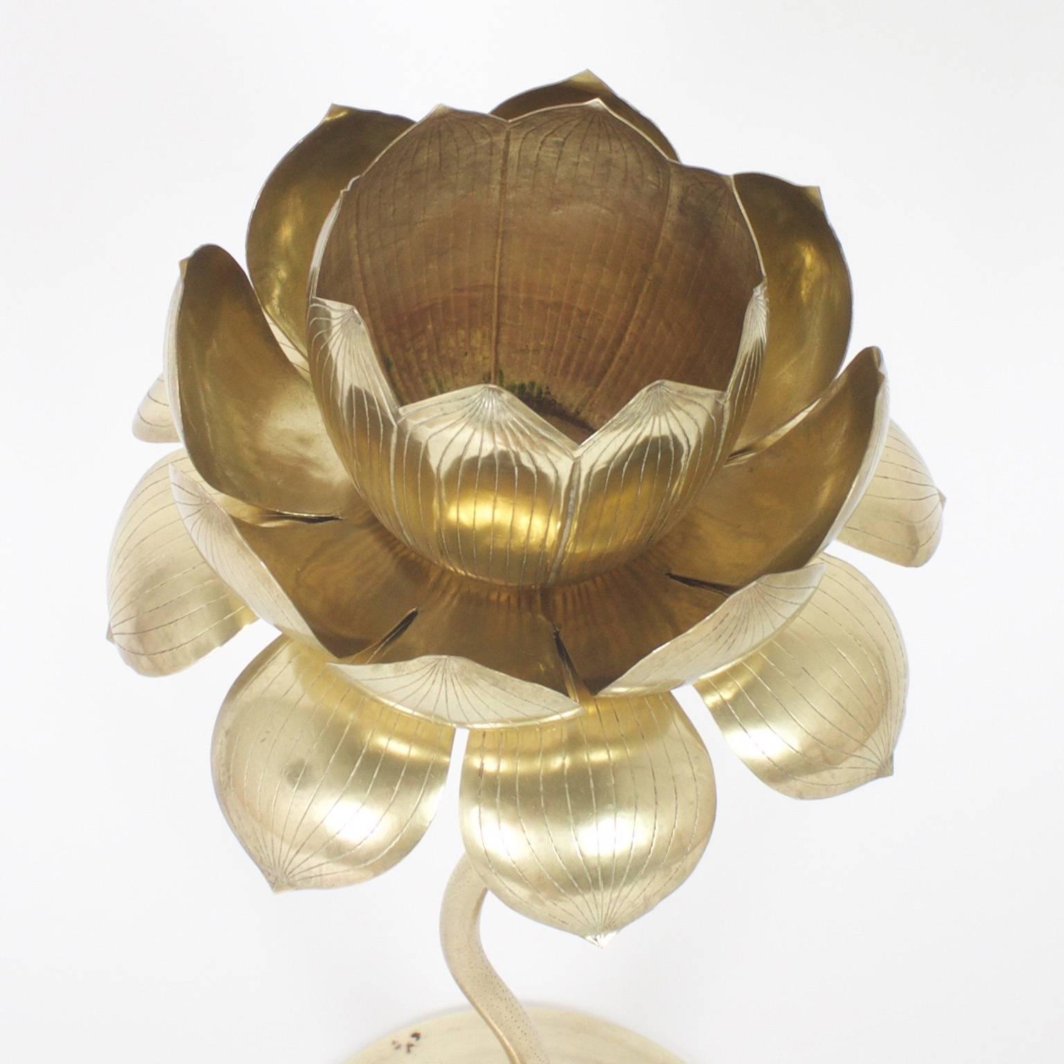 brass lotus candle stand