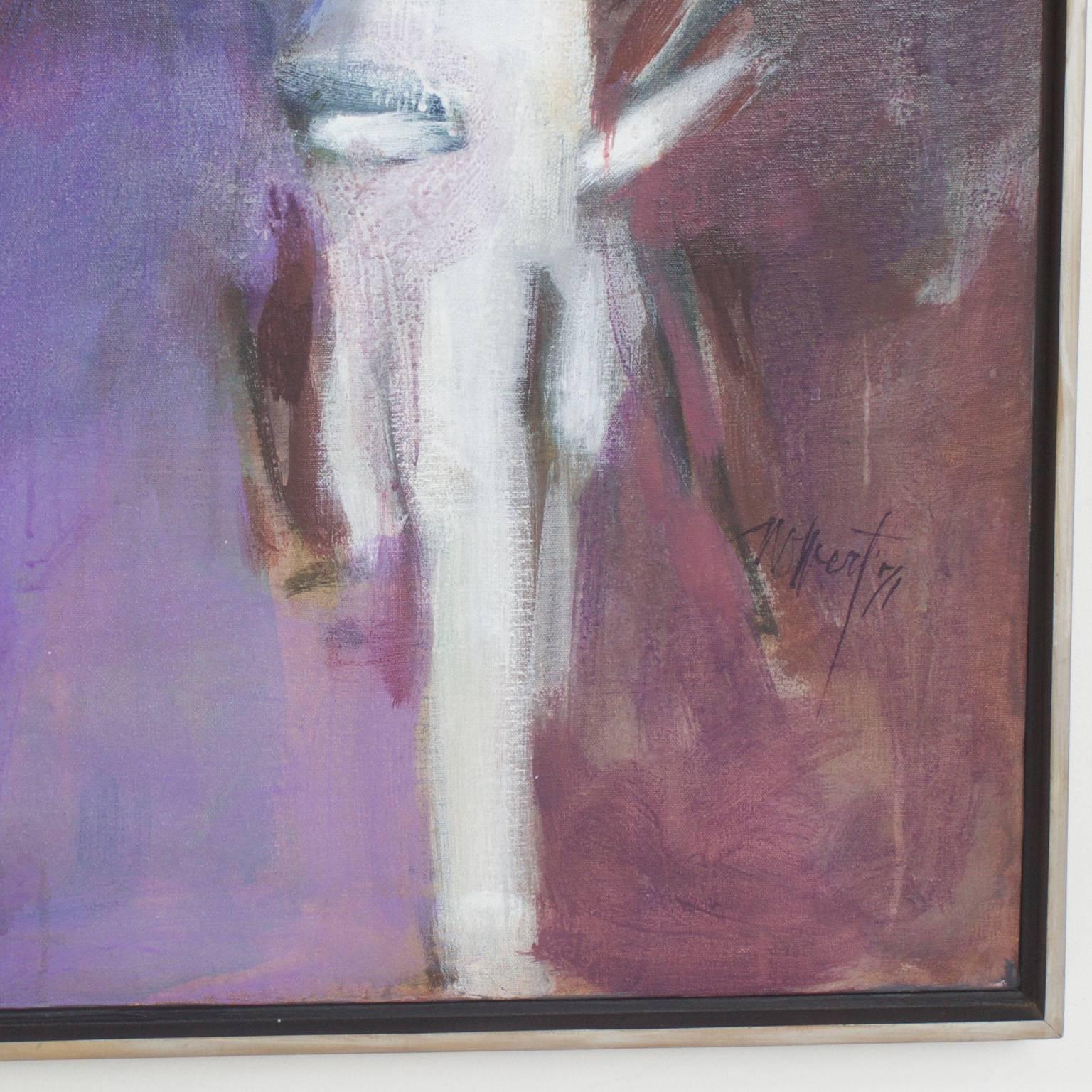 Mid-Century Modern Modernist Abstract Painting by Ned O Wert