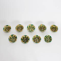 Nine 19th Century Chinese Export Spinach and Egg Bowls