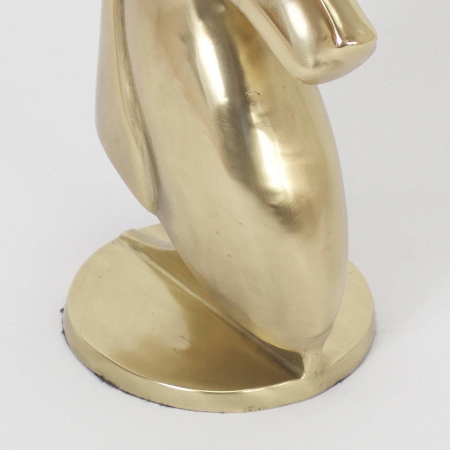 Pair of Modern Brass Gazelle Sculptures 2