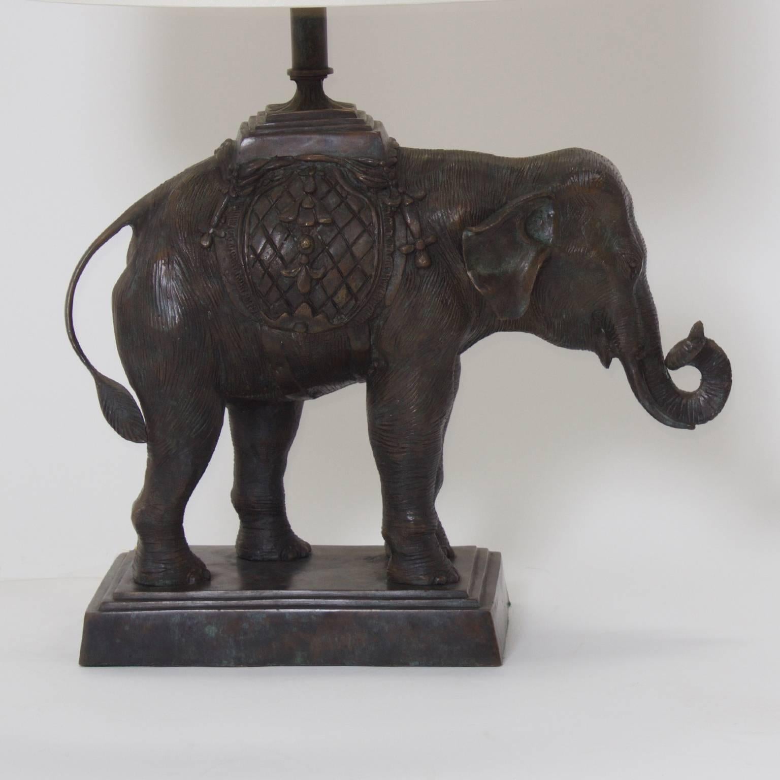 bronze elephant lamp
