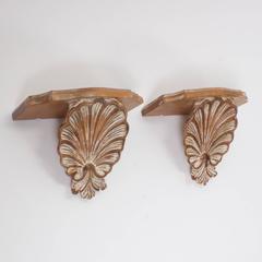 Carved Wood Seashell Brackets