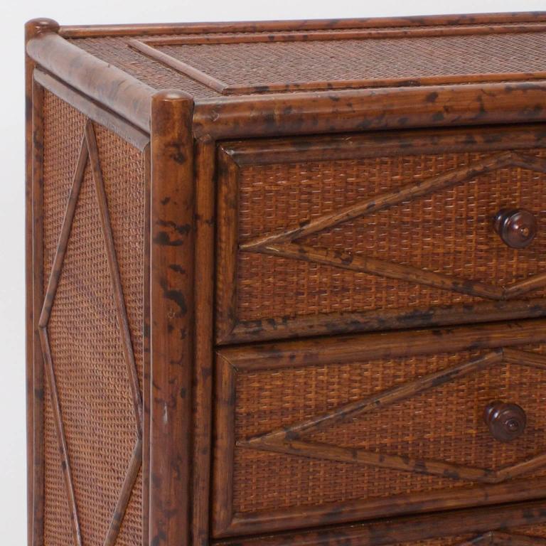 Pair of MidCentury Faux Bamboo Nightstands at 1stdibs