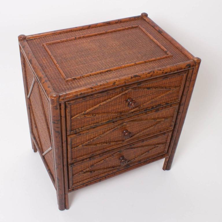 Pair of MidCentury Faux Bamboo Nightstands at 1stdibs