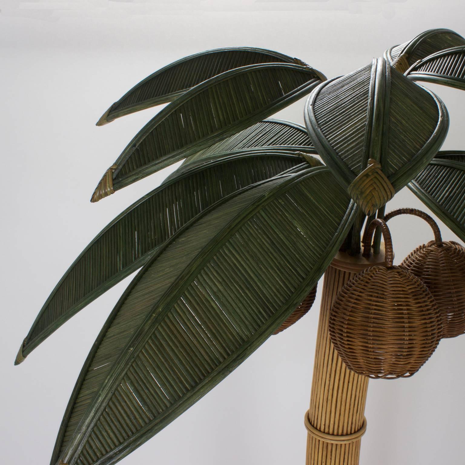 Organic Modern  Stylized Reed Palm Tree Floor Lamp