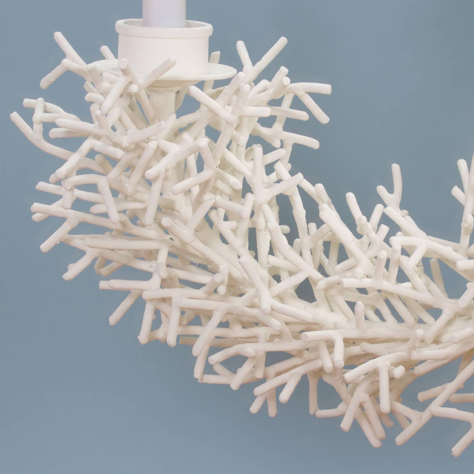 American Large White Faux Coral Chandelier