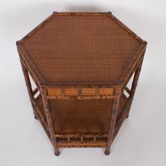 Faux Bamboo Hexagon Table