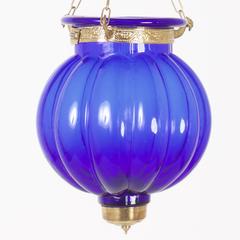 Anglo-Indian Blue Glass Bell Jar