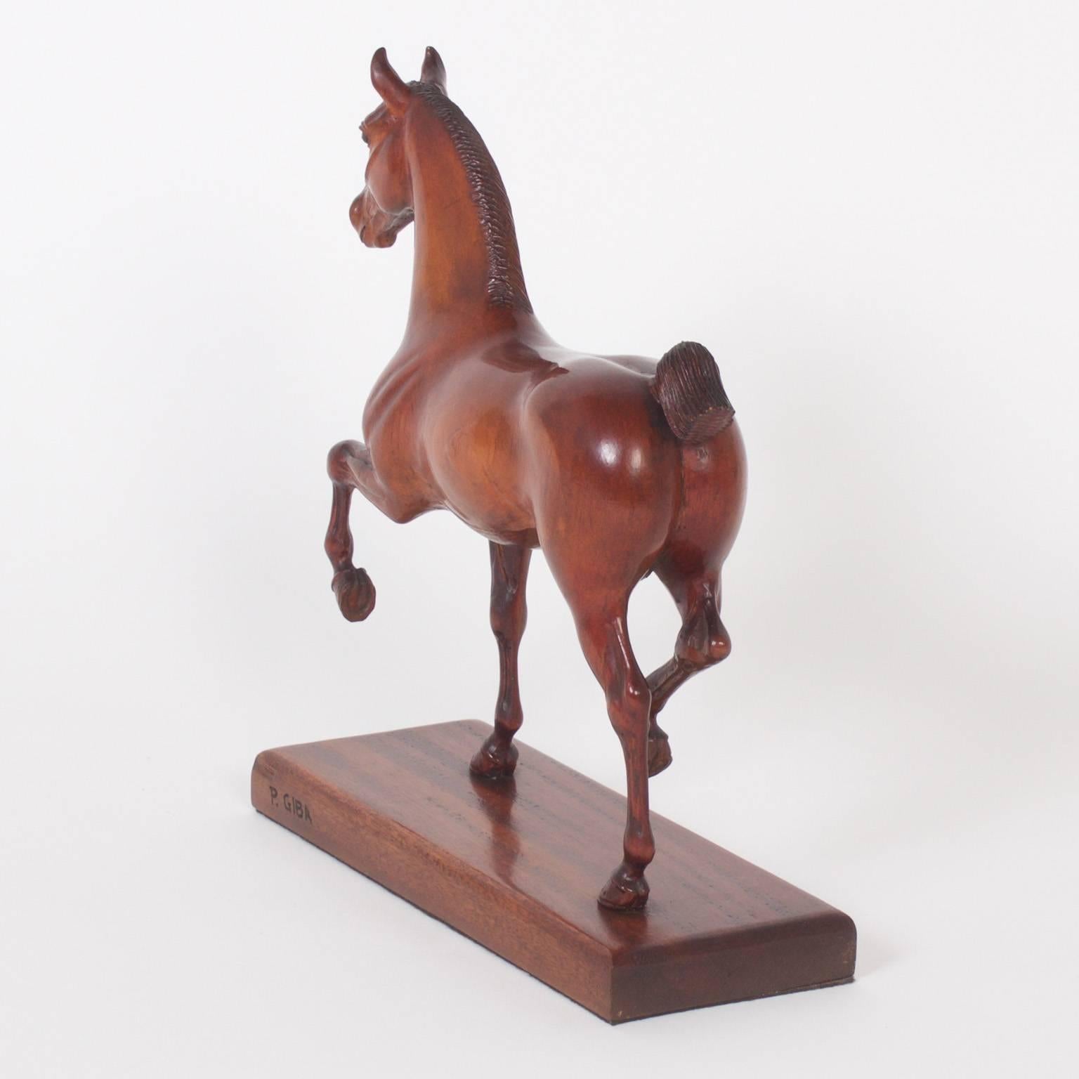 American Two Peter Giba Horse Sculptures