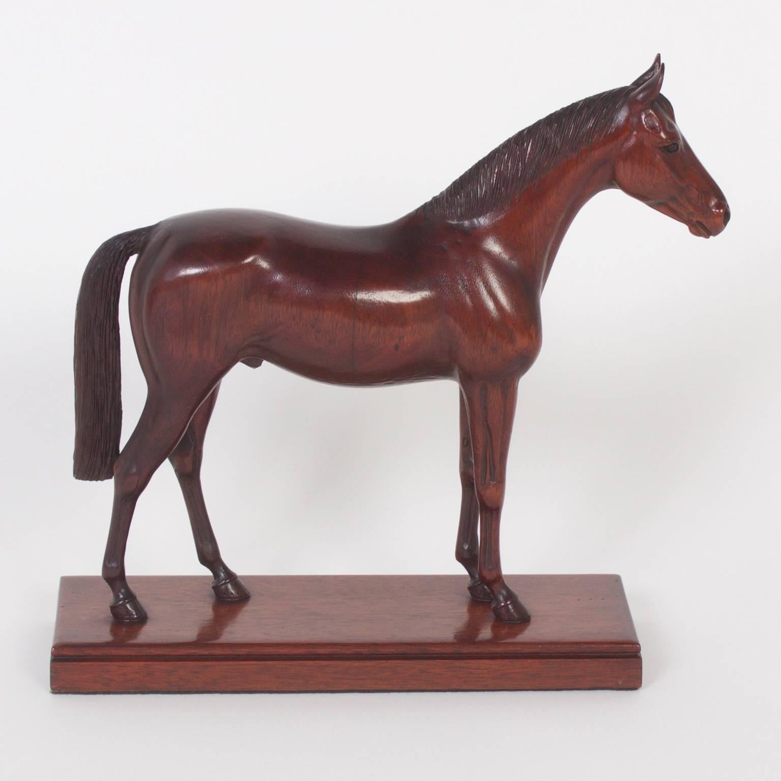 American Two Peter Giba Horse Carvings