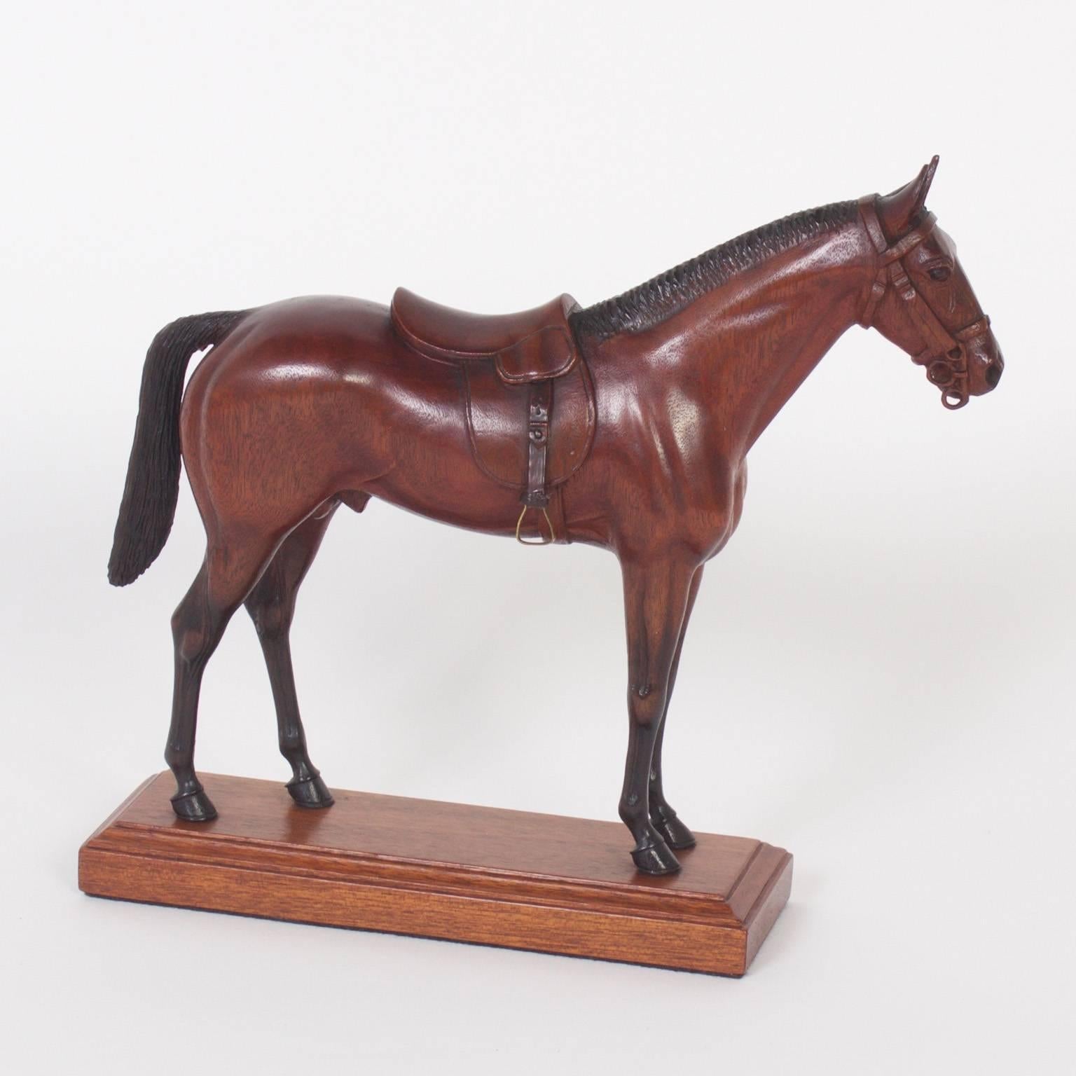 Two Peter Giba Horse Carvings In Good Condition In Palm Beach, FL
