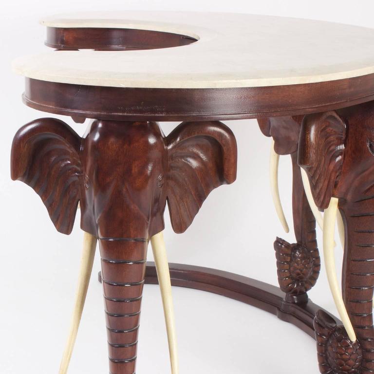 Mid Century Gany Maitland Smith Desk With Elephant Motif For American Mid Century Gany Maitland Smith Desk With Elephant Motif For