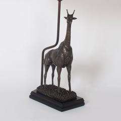 Pair of Bronze Giraffe Table Lamps