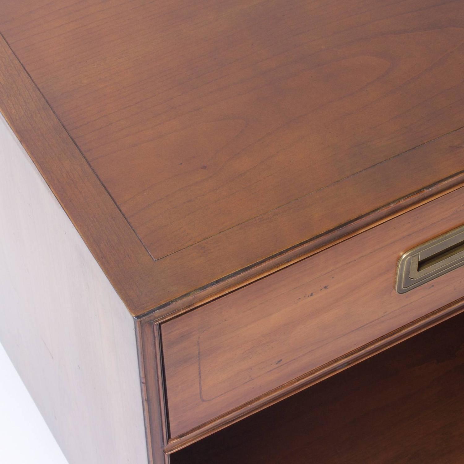 Pair of Signed Baker Walnut Nightstands For Sale at 1stdibs