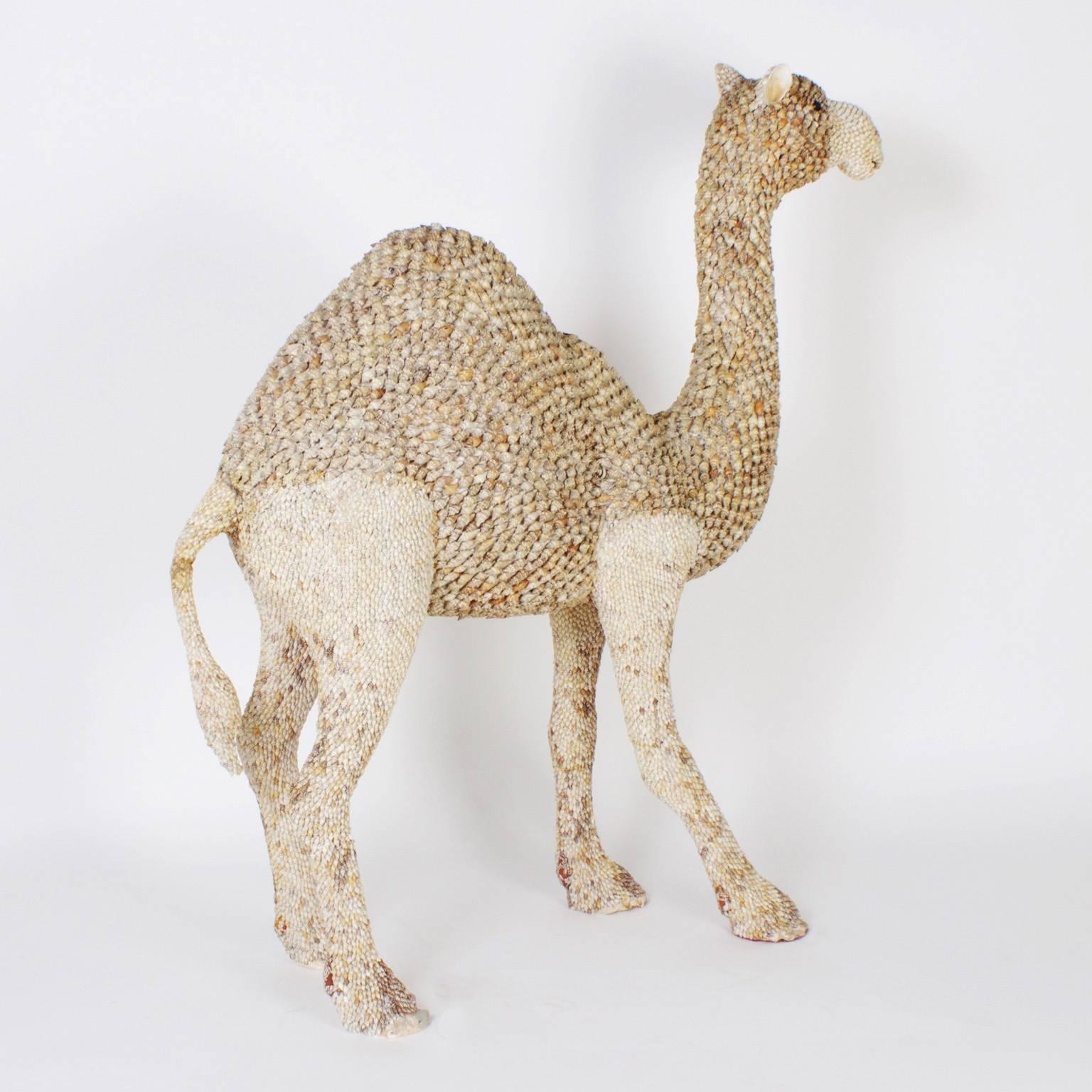 English Almost Lifesize Shell Camel Attributed to Antony Redmile