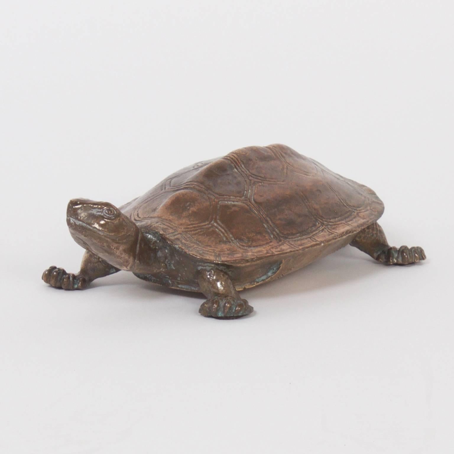 Early 20th Century Bronze Turtle In Good Condition In Palm Beach, FL