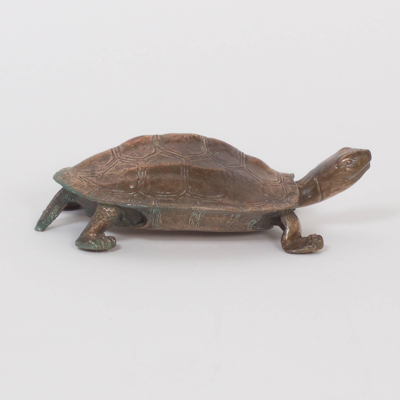 Folk Art Early 20th Century Bronze Turtle